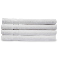 Divine Overseas Luxury Cotton Yarn Soft Extra Absorbent & Durable Hand Towel Gsm 800 (White) - Pack Of 4