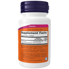 Now Foods Vitamin D - 3 400 Iu , Bone Health Support | 180 Softgels , 300gm 0.66lbs