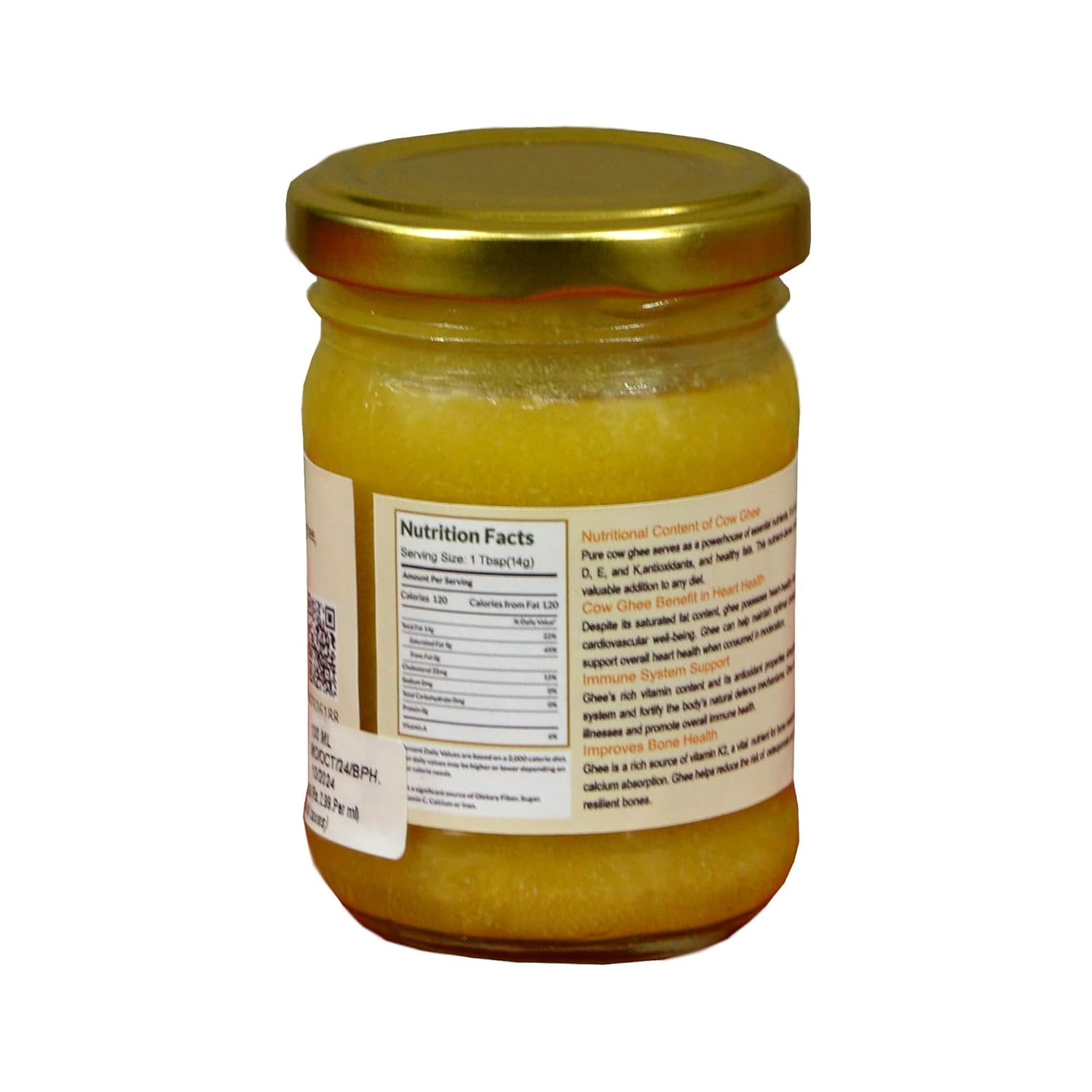Premium Desi Cow By Bonphool | Rich In Nutrients & Delicious Healthy Desi Ghee Good For Bones Health | (100ml) 3.3 Ounce | Jar Pack