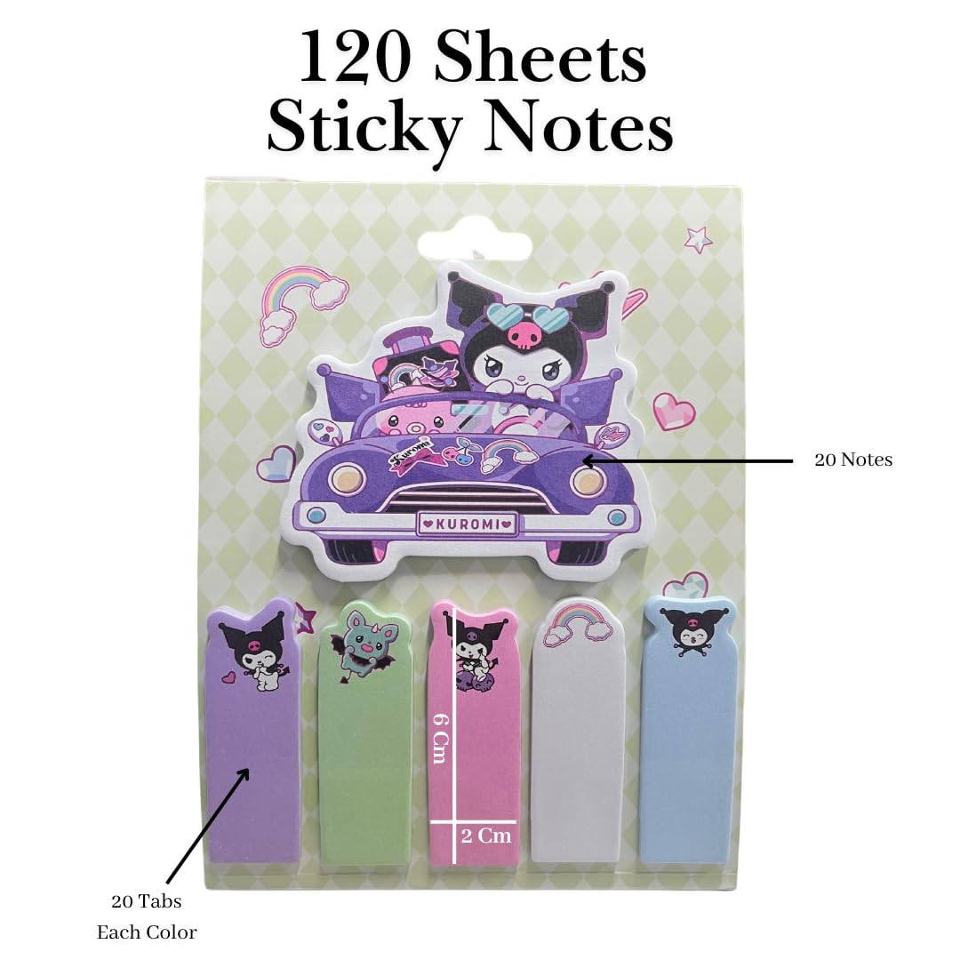 120 Sheets Sticky Notes Set Cute Kawaii Cartoon Self Sticky Notes Pad Multicolor Pack Of 1