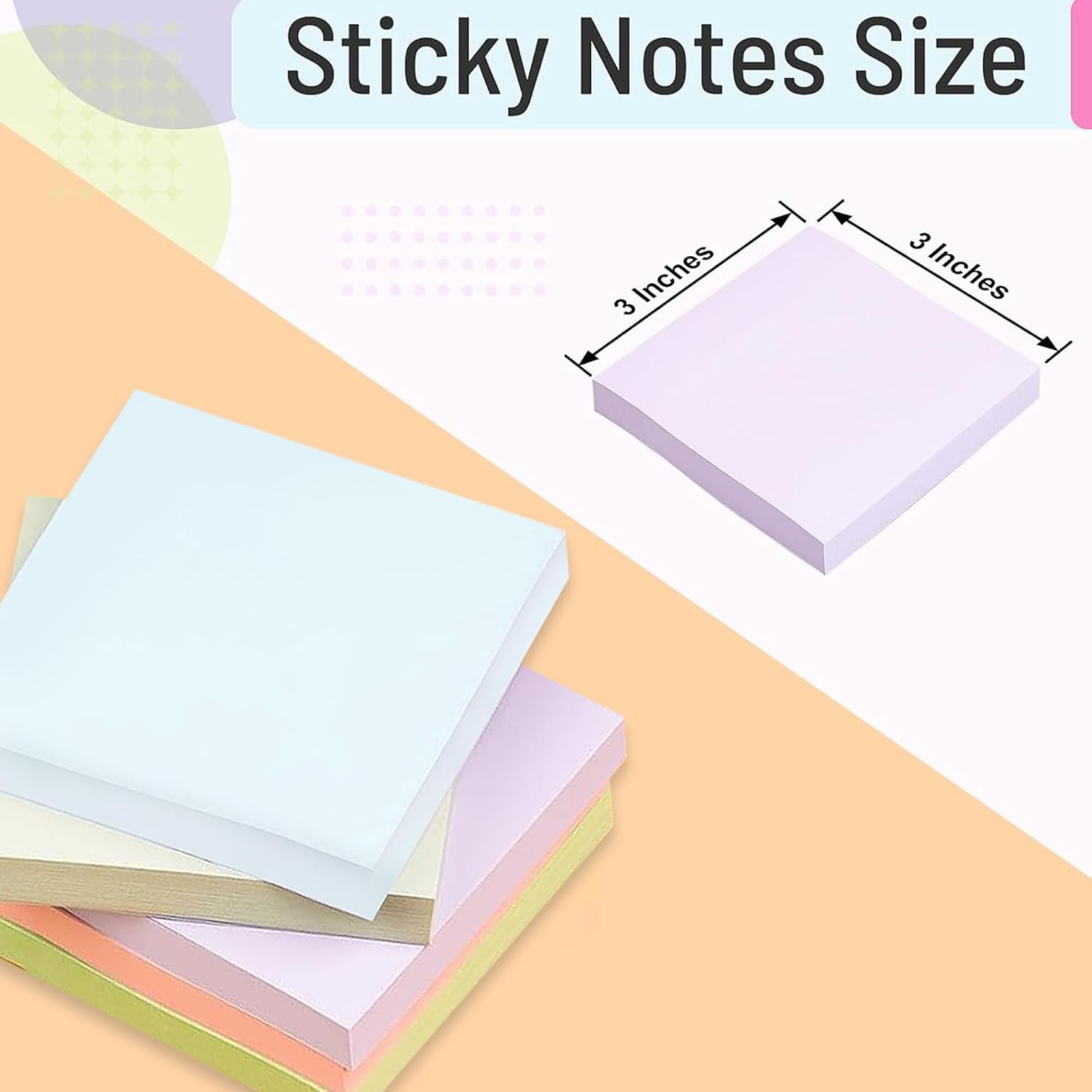 Macaron Sticky Notes - 400 Sheets, Strong Adhesive | Ideal For Notes, Organization & Reminders