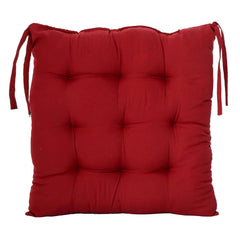 Chair Cushion Pad, Soft & Comfortable Sitting, Chair Pad - Maroon | Microfiber Square Chair Pad With Ties | Chair Seat Cushion For Office & Home | Furniture Cushion, Washable - Pack Of 6