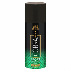 St. john Cobra Sports Limited Edition Long Lasting Deodorant Spray 150ml 5.0 Fl.oz. | Perfect Aniverssary Gift For Husband