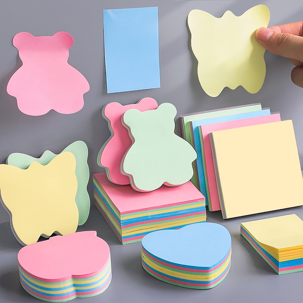 Sticky Notes 600 Sheets (6 Shapes X 100 Sheets Each) | Cute Shapes Self Adhesive Notes