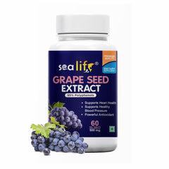 Sea Life Grape Seed Extract 500mg Antioxidant Supplement Strengthens Immunity, Helps Fight Infections, Promotes Healthy Skin And Hair For Women & Men | 60 Tablets 100gm 0.2lbs