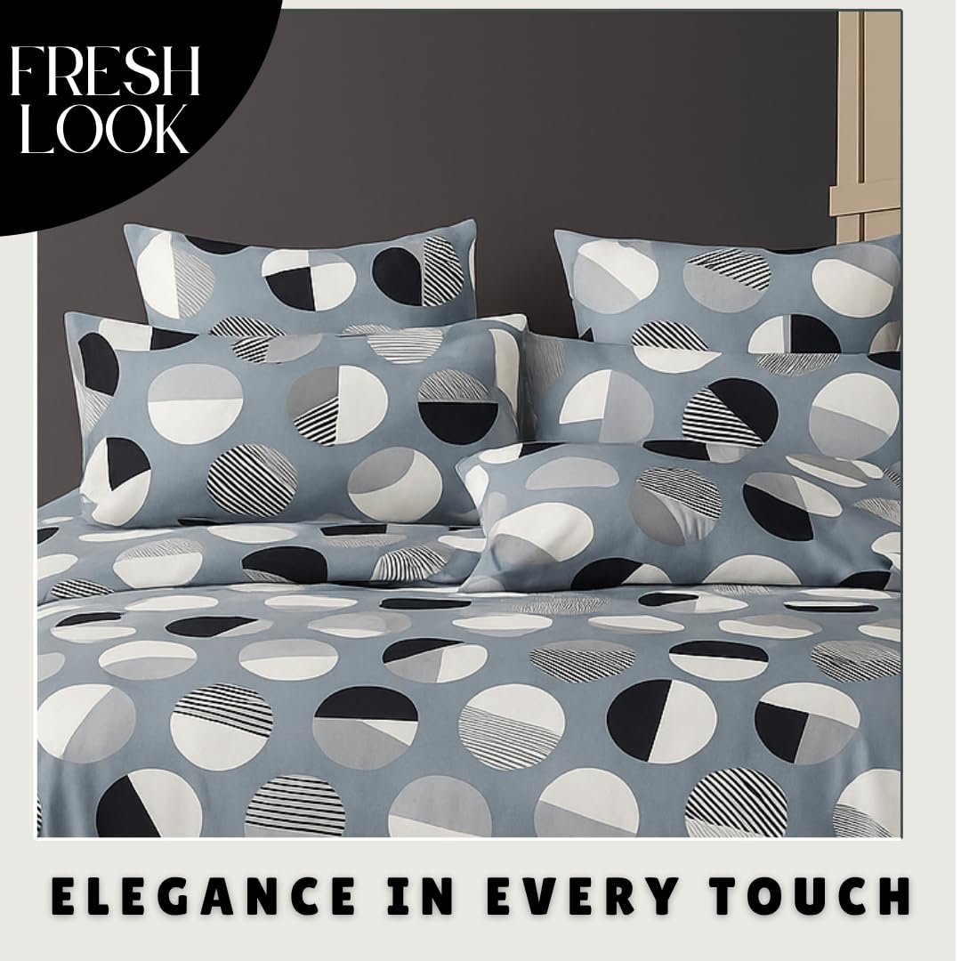 Microfiber Double Bedsheet King Size With 2 Large Size Pillow Covers | Size 108x108+9 Inches, Grey | Perfect For Daily Use, All-Season Use Or Gifting Bedsheet