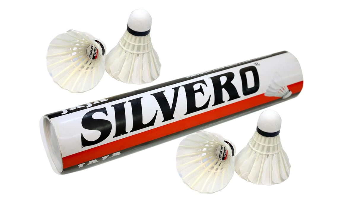 AEM Silvero Badminton Shuttlecock Straight Feather | Pack of 10 , White