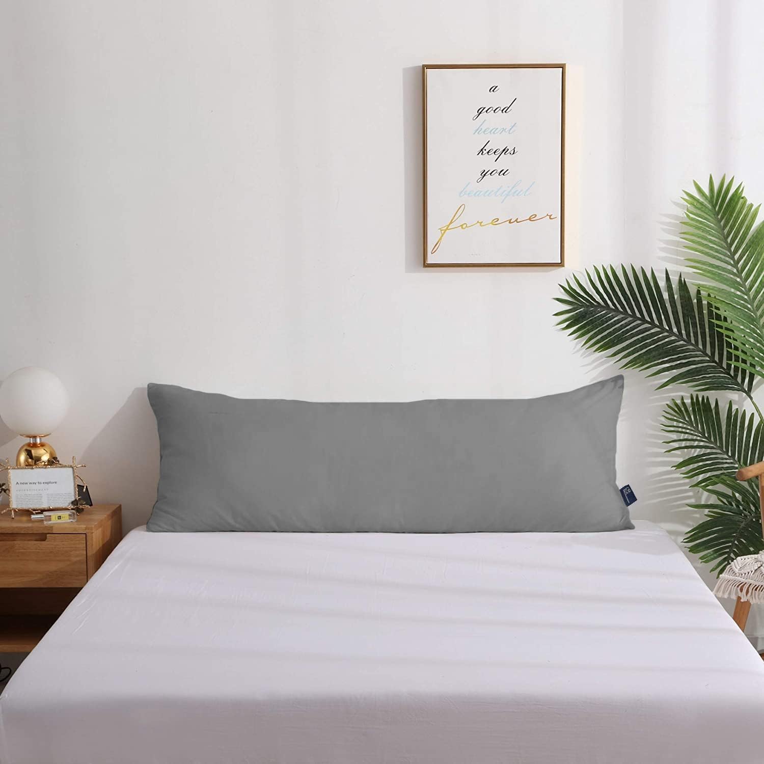 Long Pillow, Full Body Pillow, Pregnancy Pillow For Sleeping, Light Grey - 18 X 54 Inch | Bed Pillow, Large Pillow, Neck Support, Multipurpose Use, Soft Pillow For Knee, Legs, Back, Arm