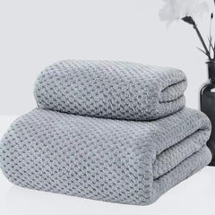 Linear Microfiber Bath Towel & Hand Towel 300 Gsm | Microfiber Bath Towels For Large Size For Men & Women (Grey)