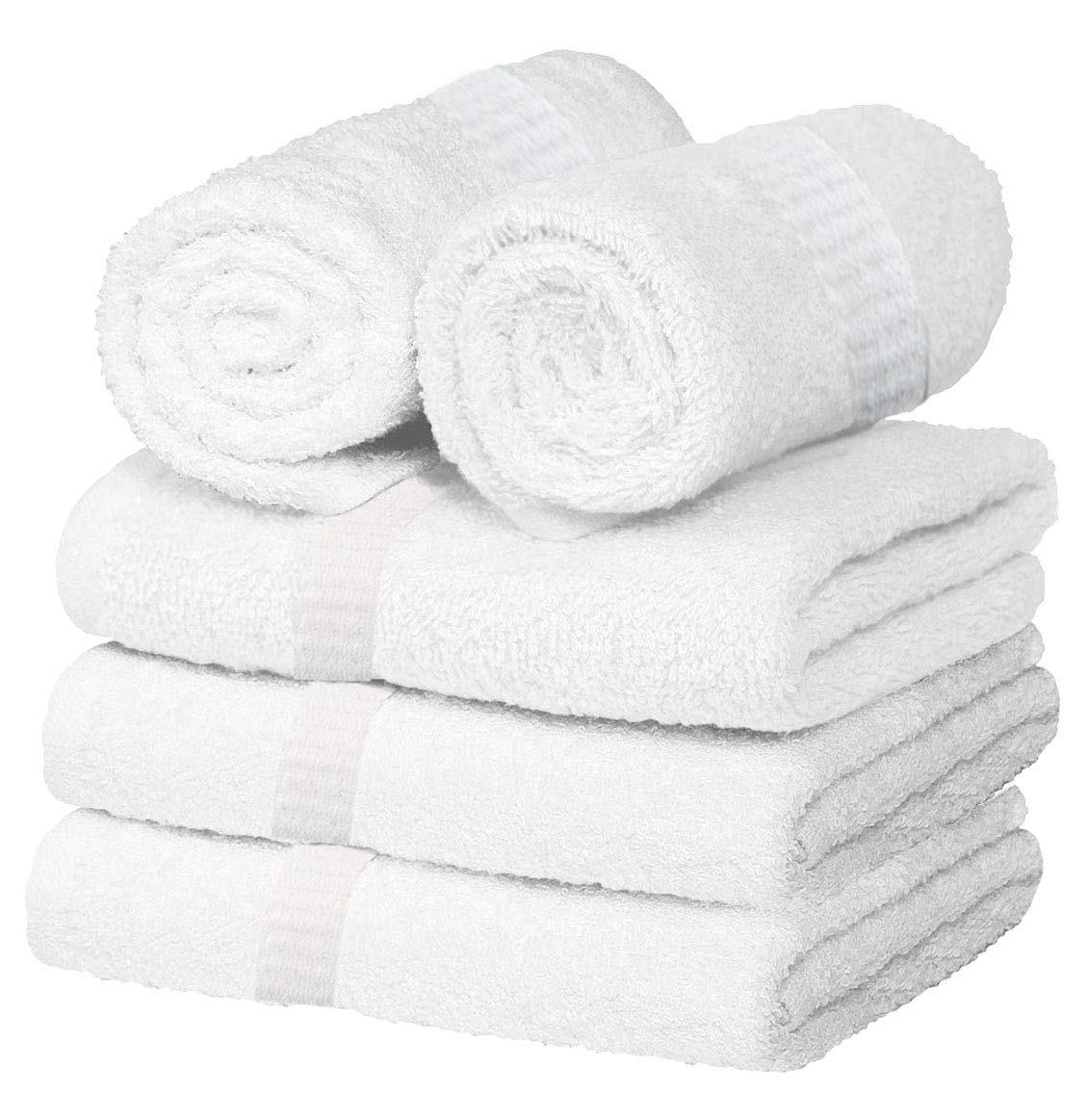 N G Products 100% Cotton Bath & Swim Towel 1600 Gsm | Super Absorbent & Soft Antibacteria Towel Set (White) - Pack Of 4