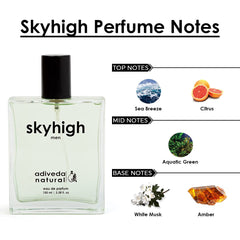 Adiveda Natural Skyhigh Eau De Parfum | Fresh Aqua Oceanic Perfume For Men 100ml 3.38 Fl.oz.