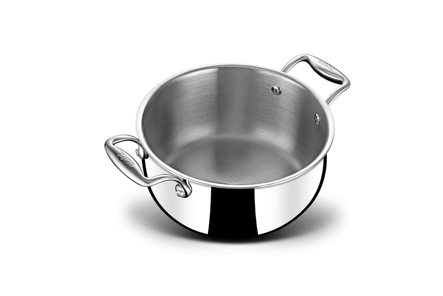 Artisan Triply Stainless Steel Belly Saucepot With Lid | Induction Base Casserole - Biryani Pot Or Handi - Stew Pot 3.2 Liters, 20cm