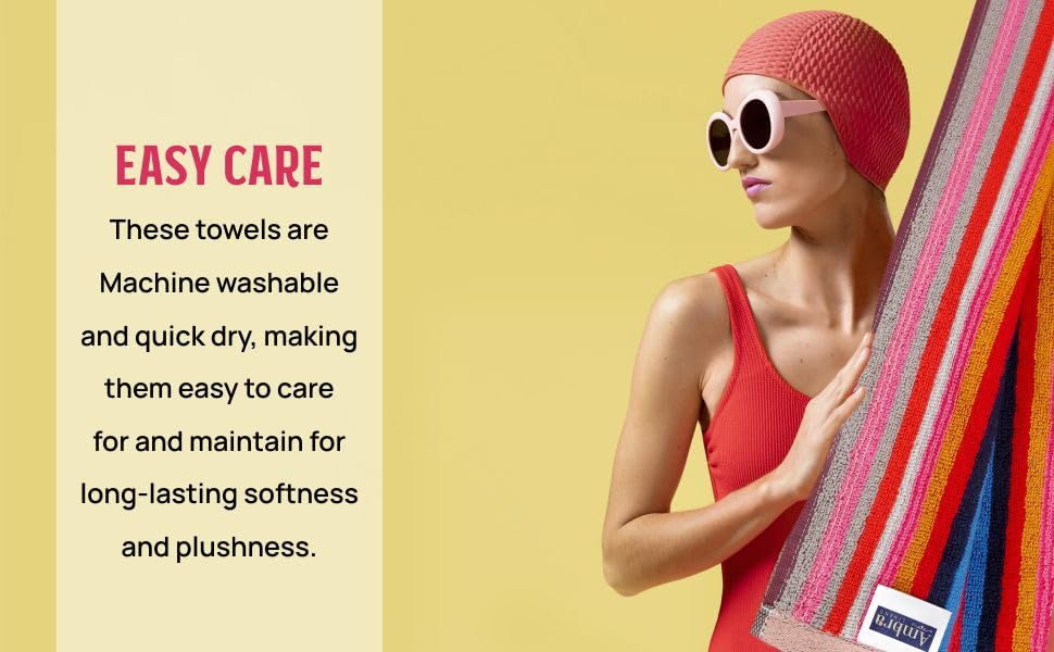 Ambra Linens Highly Absorbent Bath Towels 1 Kg | 100% Cotton, Soft & Plush All Seasons Use, Extra Large Size (Multicolor)- Pack Of 2
