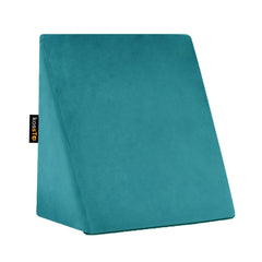 Wedge Pillow Memory Foam For Pain Relief, Aqua Blue - 18 L X 17.5 W X 11 H Inch | Wedge Cushion, For Back Support, Acid Reflux, Snoring, Gerd, Leg Elevation, Pregnancy, Velvet Cover