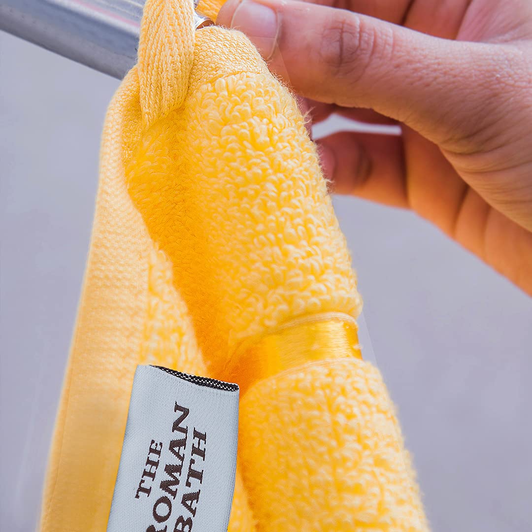 Spread Spain 100% Cotton Hand Towel 600 Gsm | Soft, Fluffy, Super Absorbent & Quick Dry Towels For Pool, Spa & Gym (Yellow)