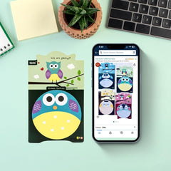 300 Sheets Owl Round Shape Sticky Notes Set - Office Stationery Memo Pad Study Material | Set Of 4
