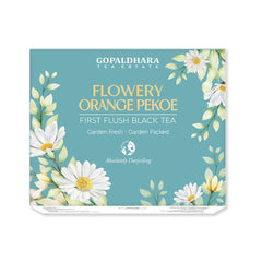 Gopaldhara Flowery Orange Pekoe First Flush Black Tea - 200gm Paper Box, 7.05 Ounce | Authentic Darjeeling Loose Leaf Tea - Low Caffeine Garden Fresh Chai Patti