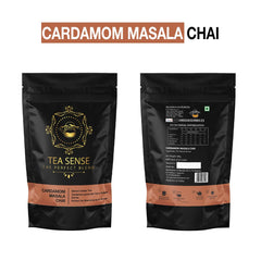 Tea Sense Cardamom Masala Chai - 200gm, 7.05 Ounce | Assam CTC, Real Cardamom, Elaichi - Rich Flavor & Strong Chai Patti, High Caffeine | Aromatic Strong Blend Loose Leaves
