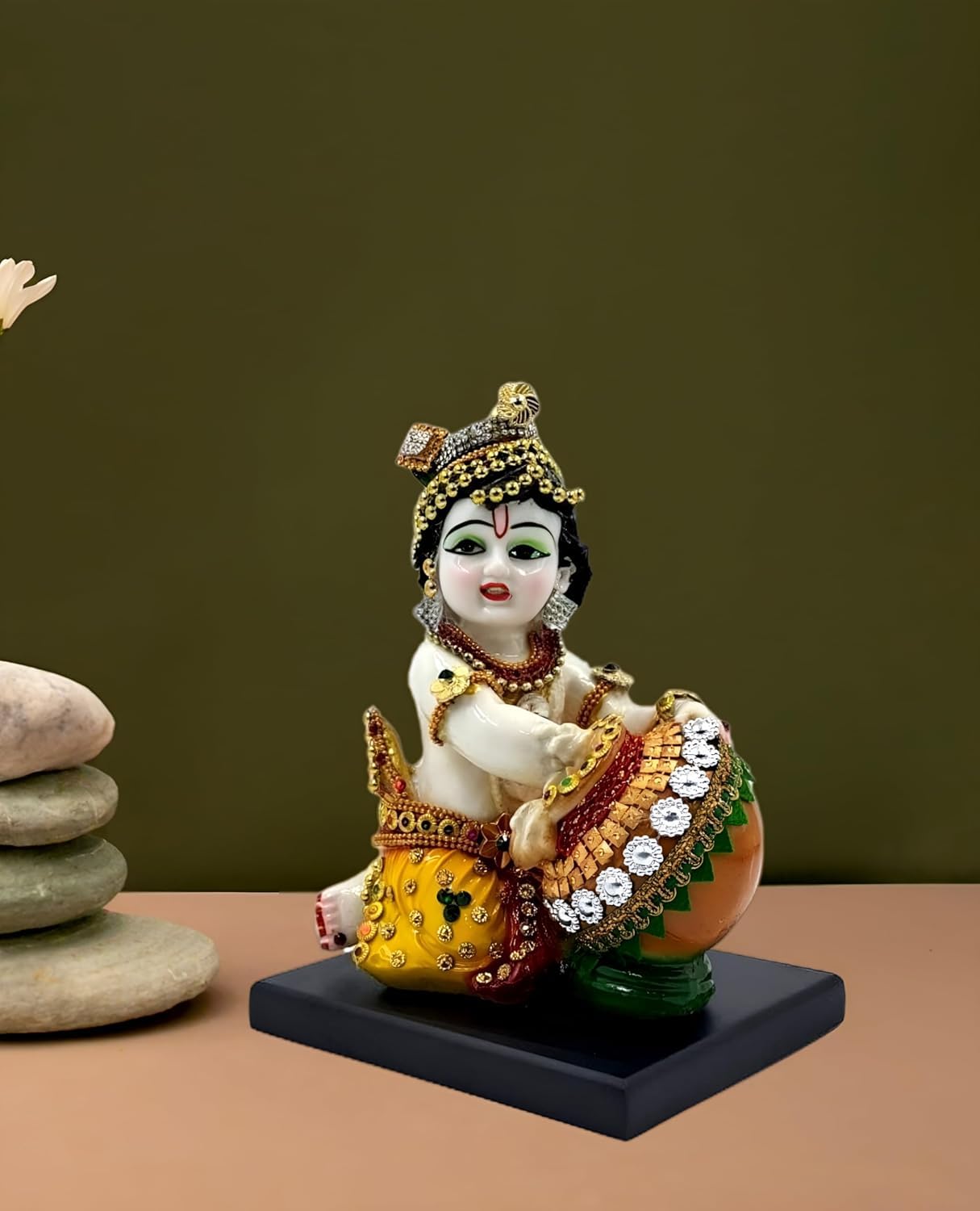 Baby Krishna Bal With Rakhi Pair Kishan, Bal Gopal Ji, Makhan Chor Idol, Resin, Eco Friendly, Baby Krishna Statue, Occasion - Congratulations, God Idols, Janmashtami Specials, Sculpture