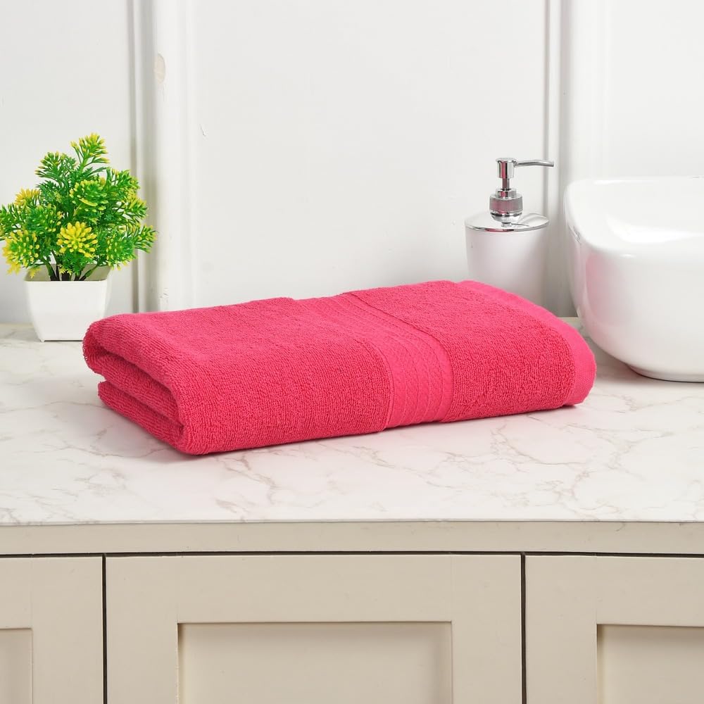 Dioris 100% Cotton Super Soft Bath Towel 600 Gsm | Ideal For Home, Gym & Spa Towel (Pink)