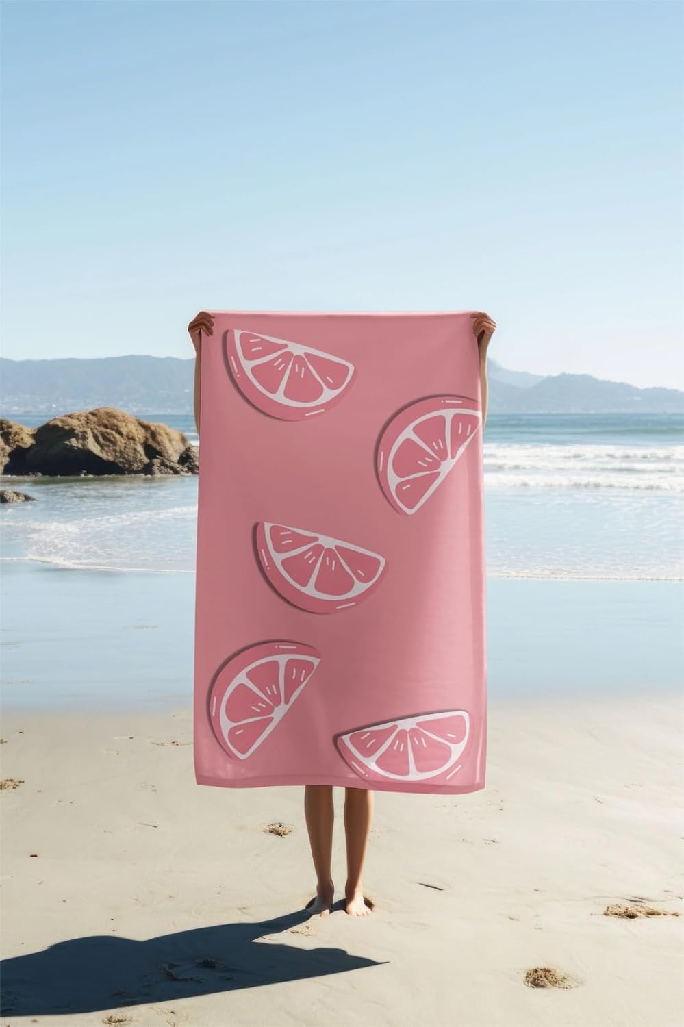 Madake Bamboo Ultra Soft Printed Thin Turkish Towel 454 Gsm | Quick Dry, Super Absorbent | Extra Large Bath Towel For Men & Women (Pink Lemon)