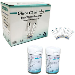 Aspen Gluco Chek 5 Sec. Blood Glucose Glucometer Test Strips - 100 Strips (Only Strips, No Glucometer)