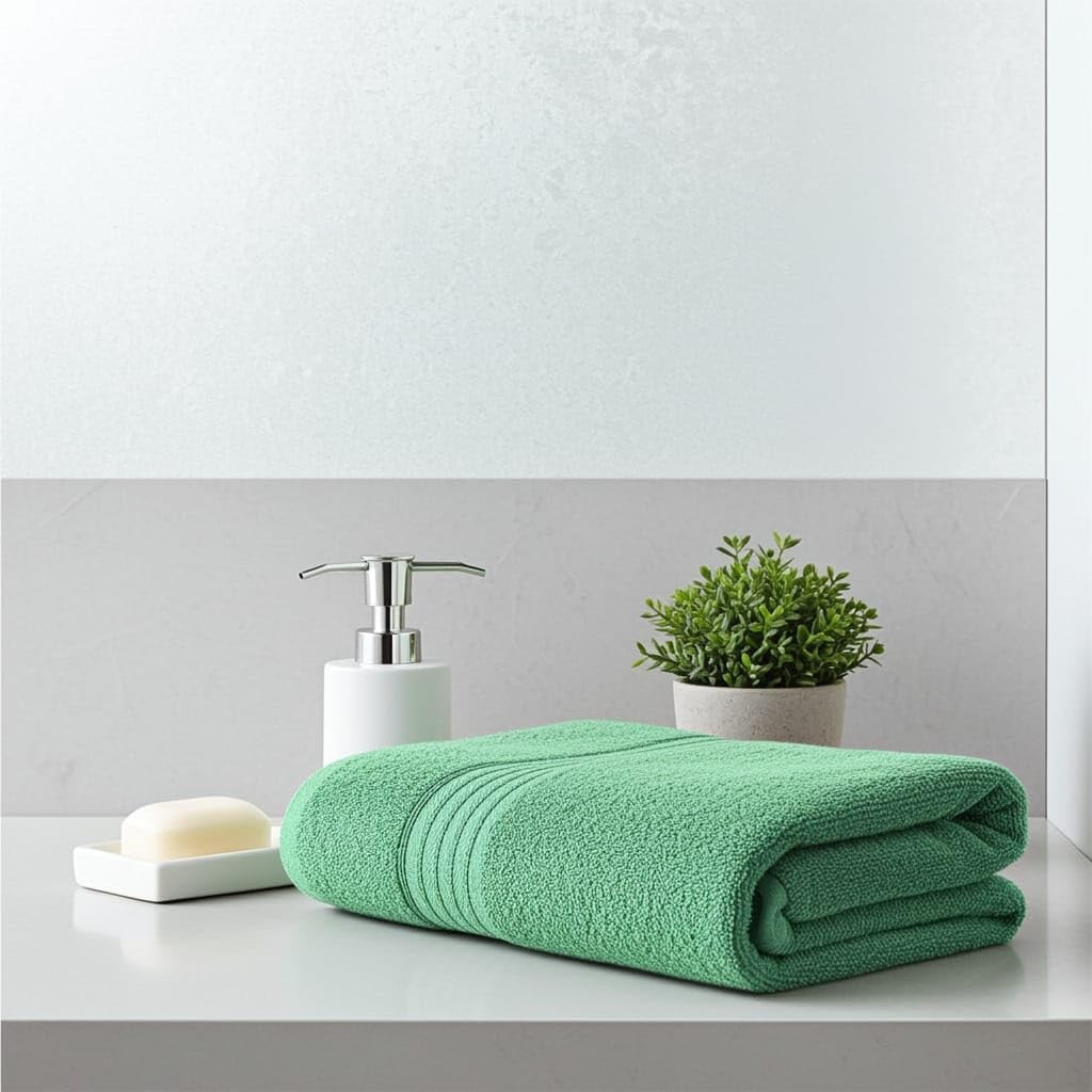 Dermoxie The Soft Comfort Air Rich 100% Cotton Bath Towels 500 Gsm | Premium Bathroom Collection Bath Towel (Green)