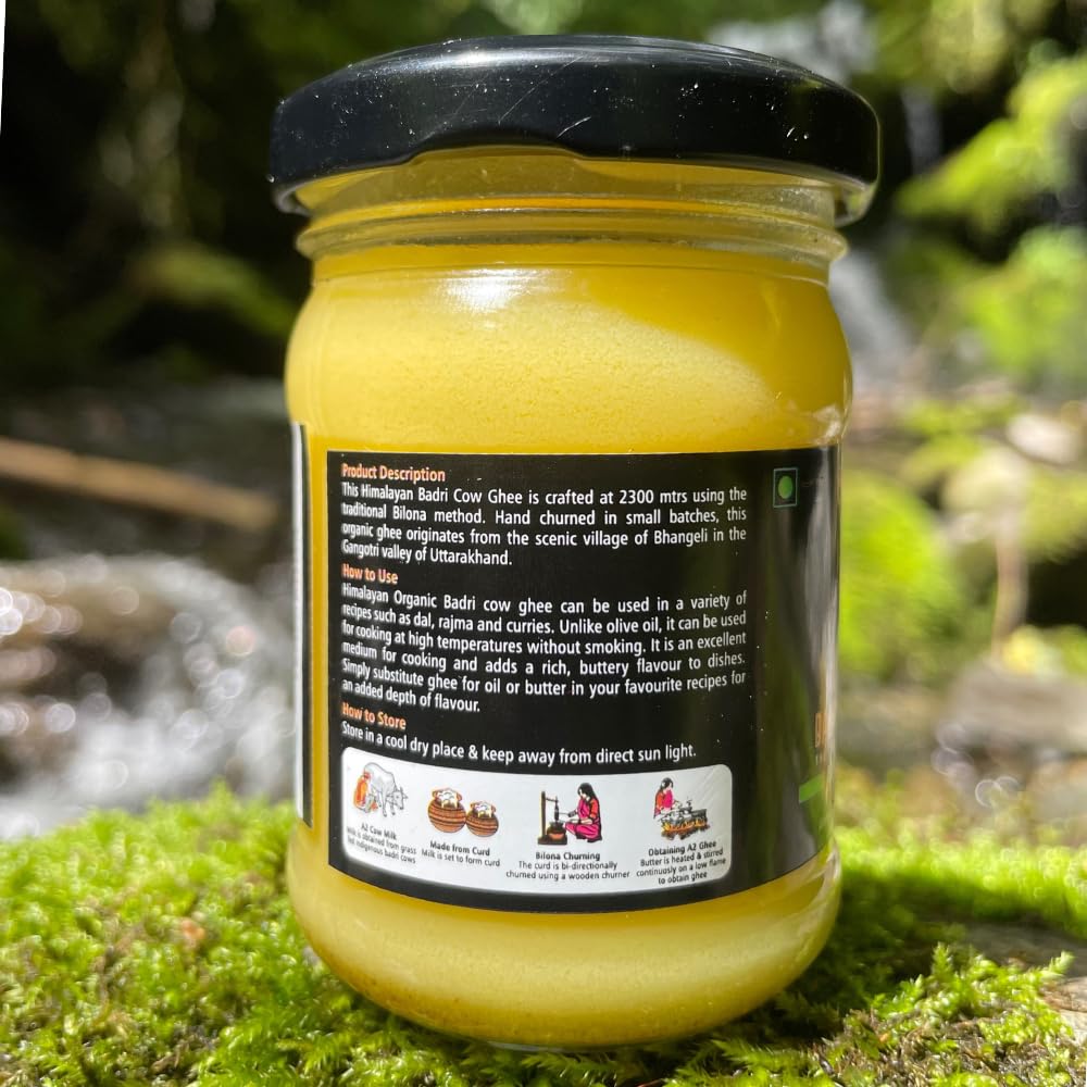 Natural Himalayan Organic Badri Cow Ghee By Orang Utan | Naturally Bilona Method Healthy Cow Ghee Good For Heart Health | (120ml) 4.0 Ounce | Jar Pack