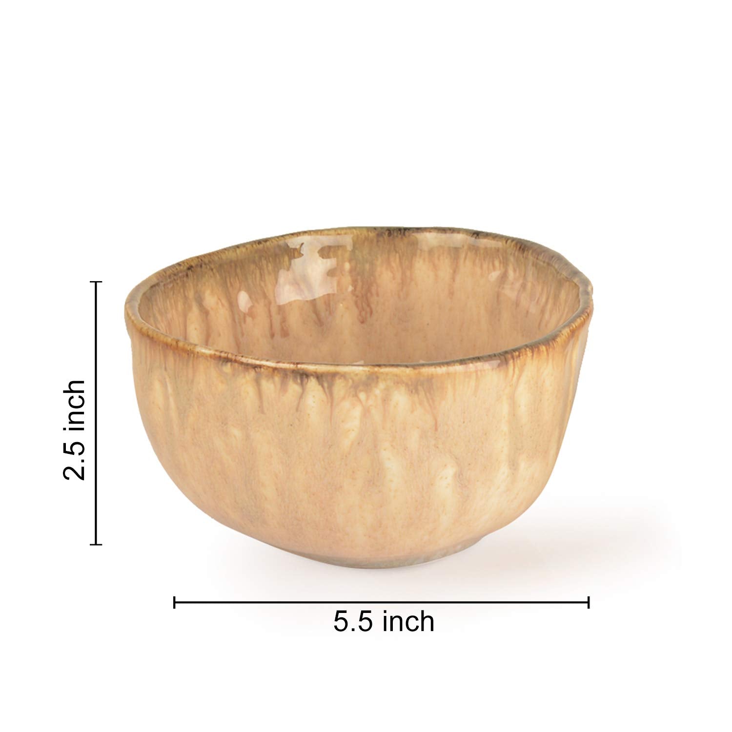 Handmoulded Studio Pottery Snack Bowls In Brown - Set Of 2, 400ml Each | Decorative Bowls For Kitchen