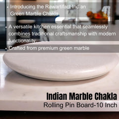 White Marble Chakla 10 Inch (Off-White) | Rolling Pin Board - Roti Maker - Phulka Maker | Chapati Maker For Home & Kitchen - Full Finished Marble Roti Maker Kitchen Utensil