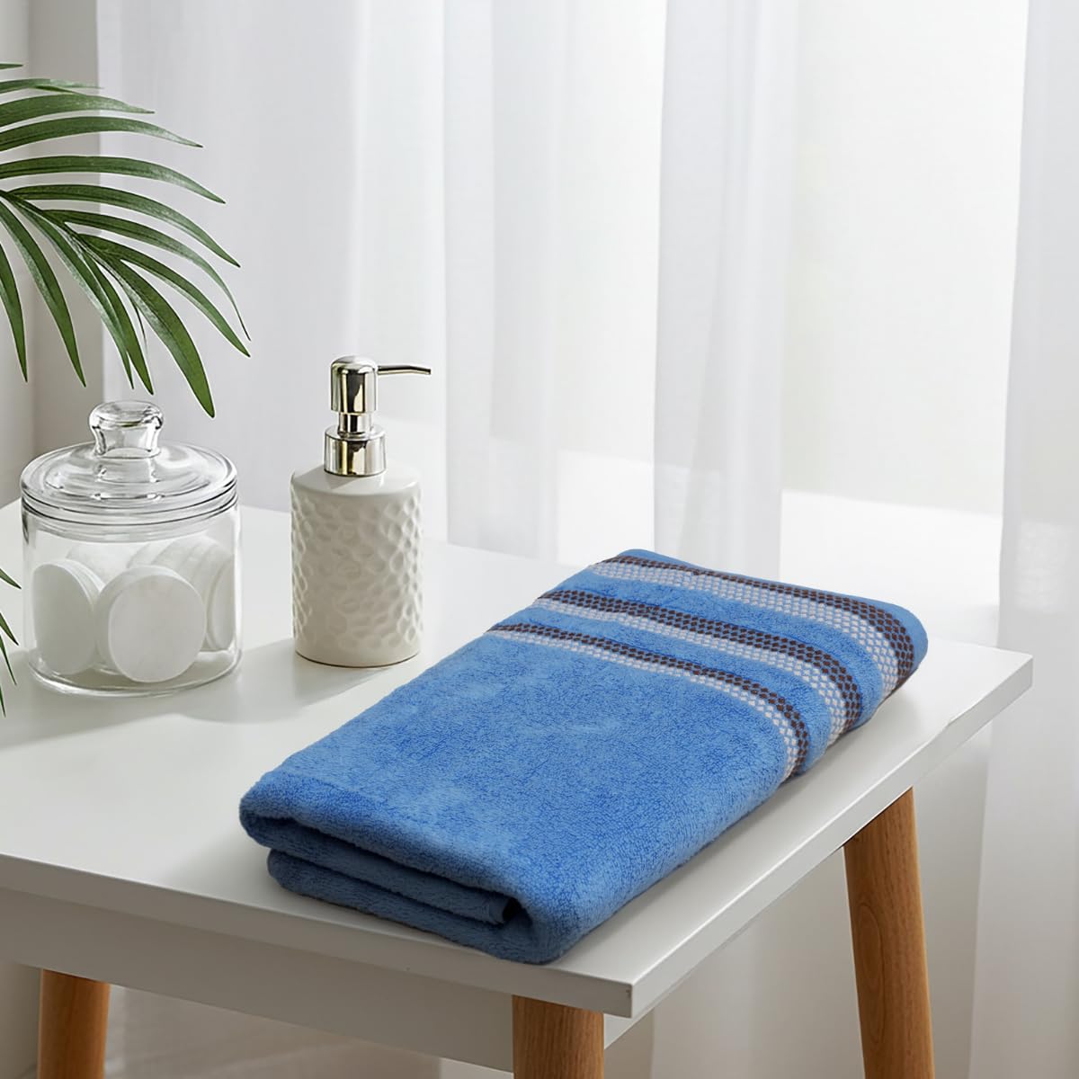 Liberty Towels Zero Twist Cotton Bath Towel 450 Gsm | Ultra Soft, Everyday Luxury Bath Towel (Blue)