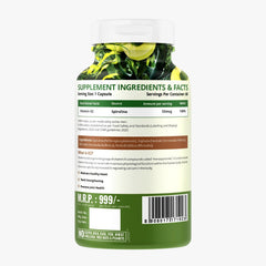 Naturelife Organics Plant - Based Vitamin K2 Supplement Supports Stronger Bone & Heart Health | 60 Veg Capsules , 100gm 0.2lbs