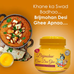 100% Natural Cow Desi Ghee By Brijmohan | Naturally & Healthy Pure Desi Ghee Ideal For Frying | (5 Litr) 169.0 Ounce | Tin Pack