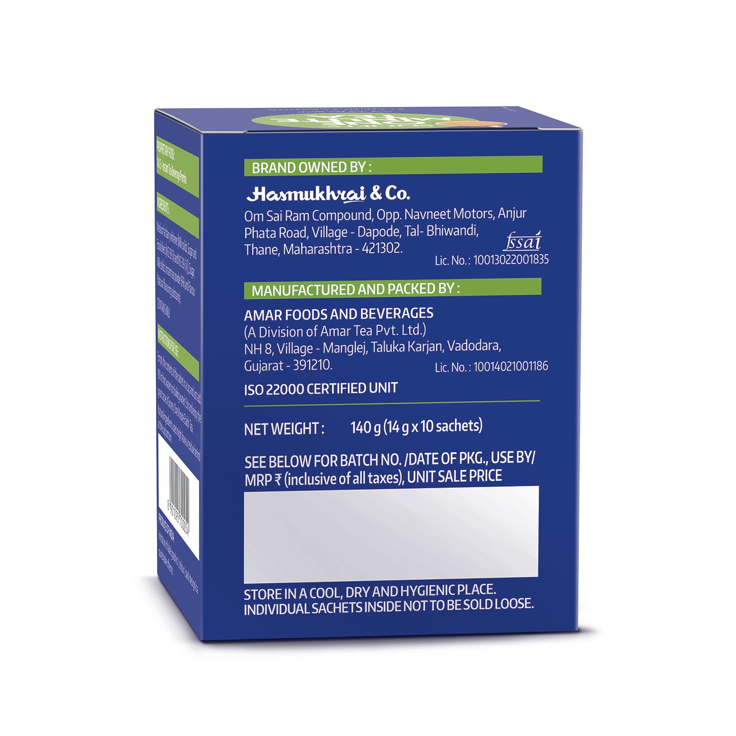 Society One Minute Tea Elaichi Flavor Instant Tea Premix 14gm X 20 Sachets - 280gm, 9.8 Ounce, Pack Of 2 | Made With Cardamom - Low Caffeine Chai Patti | Homemade Recipe Flavored Instant Tea