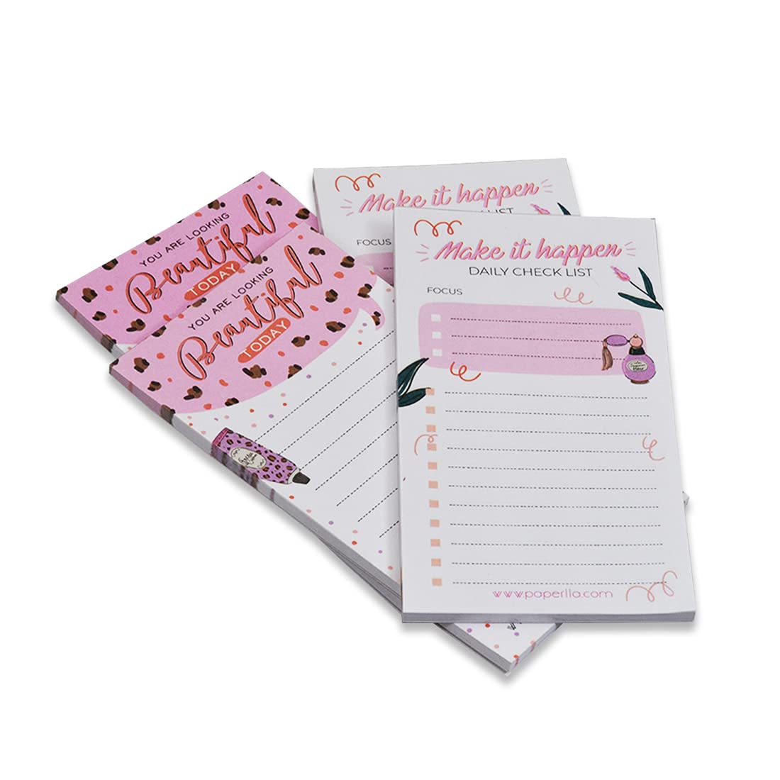 Collections Daily To Do List Notepad, Funny Tear Off Pad, Memo Pad For Shopping Lists | Set Of 4