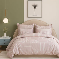 Printed Double Bedsheet For Super King Size With 2 Matching Pillow Covers - 108 X 108 Inches, Pink | 300 Thread Count Skin Friendly & Luxuriously Smooth To Touch Bedsheet