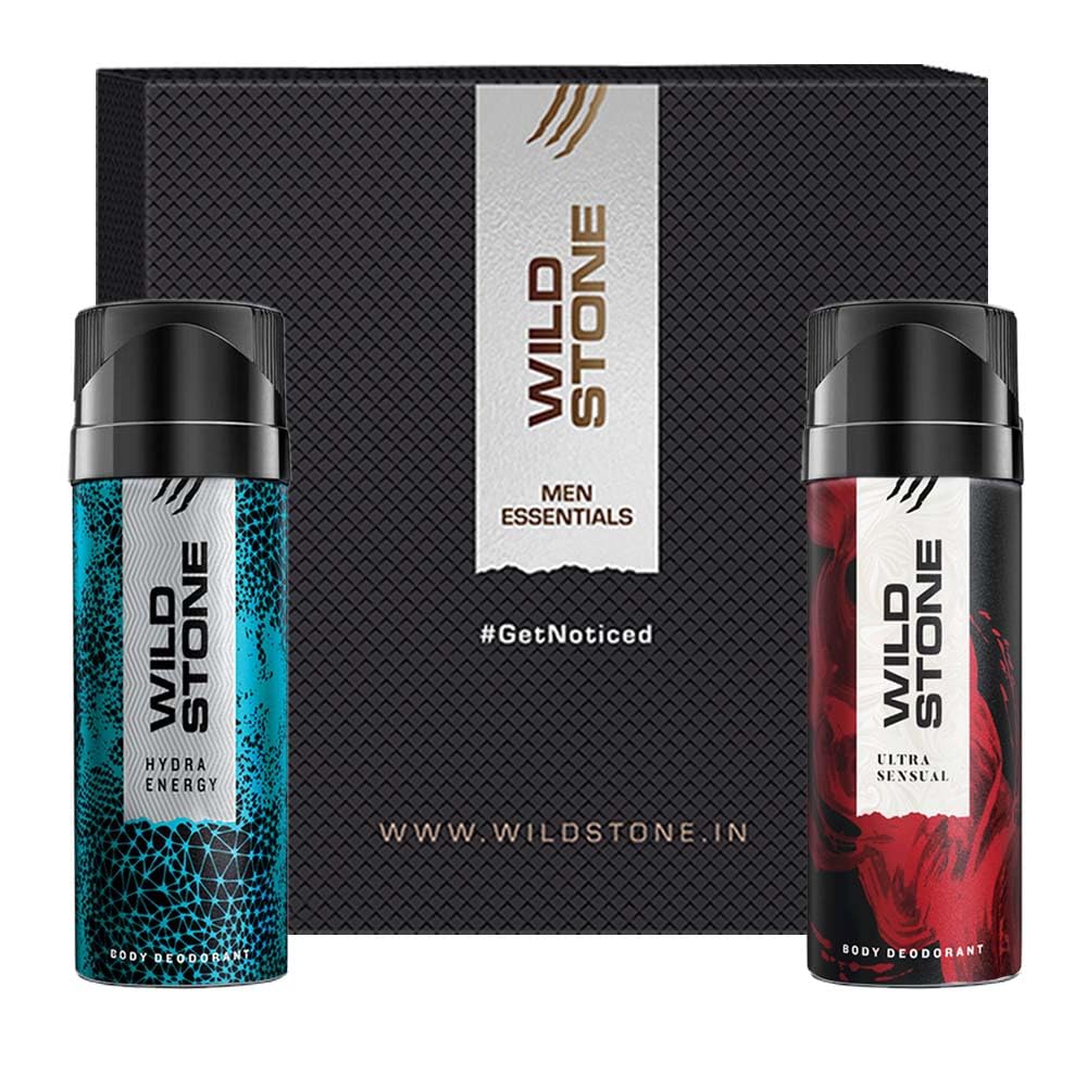 Wild Stone Hydra Energy & Ultra Sensual Deodorant Body Spray 300ml 10.1 Fl.oz. Pack Of 2 | Long Lasting Fragrance