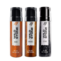 Wild Stone Iron, Bronze & Stone Perfume Body Spray 360ml 12.1 Fl.oz. | Perfect For Gift Husband | Pack Of 3