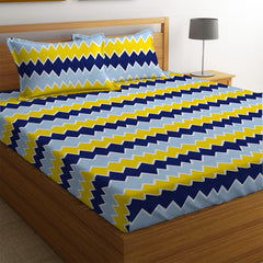 100% Microfiber Double Bedsheet With 2 Matching Pillow Covers - 90 X 90 Inches, Multicolor | 160 Thread Count Super Soft Glace Cotton Breathable & Wrinkle Free - 3 Pcs Set