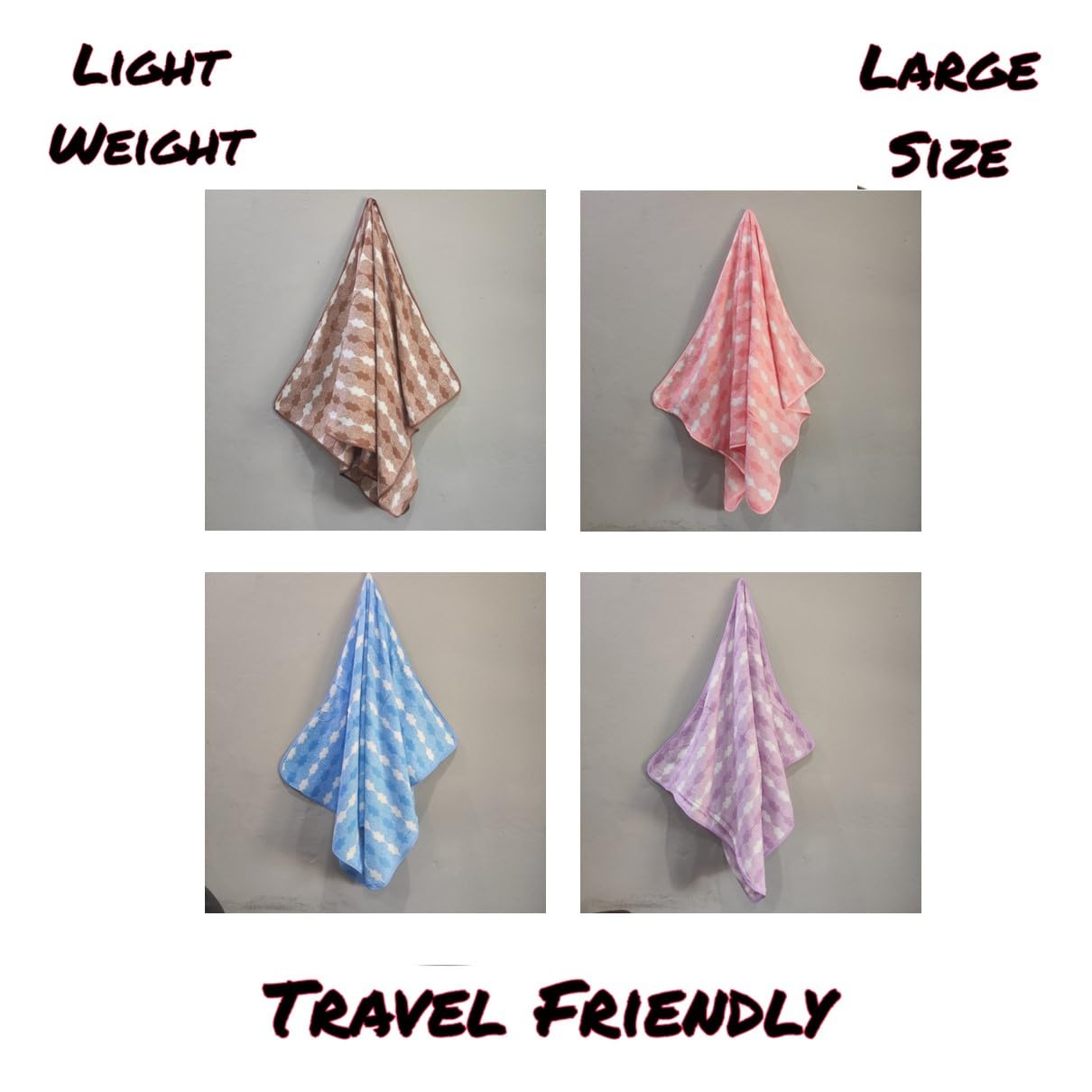 Cotton Bolls Textiles Microfiber Towels 280 Gsm | Soft Coral Fleece Towel With Hook Quick Dry Super Absorbent Bath Towel For Men & Women (Sketch Pink)