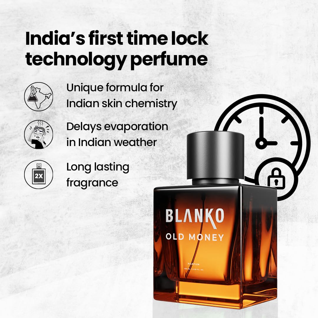 Blanko Old Money Time Lock Technology Parfum 8ml 0.27 Fl.oz. | Longest Lasting Men Perfume | Luxury Perfume For Brunch, Travel & Relaxing Vacations