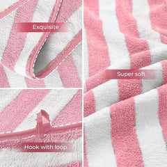 Pure Microfiber Bath Towel 500 Gsm | Absorbent Super Soft & Comfortable Quick Drying Towel (Pink & White)