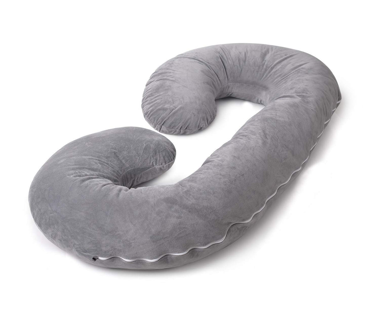 Pregnancy Pillow, C Shaped Maternity Pillow, Pillow For Pregnant Women, Grey | Hollow Fiber, Body Pillow With Zippered Cover, Soft Comfort Cotton Pillow, Adjustable, Full Body Support