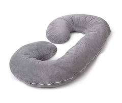 Pregnancy Pillow, C Shaped Maternity Pillow, Pillow For Pregnant Women, Grey | Hollow Fiber, Body Pillow With Zippered Cover, Soft Comfort Cotton Pillow, Adjustable, Full Body Support
