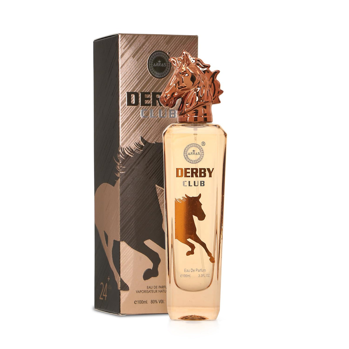 Arras Derby Clu Beau De Parfum 100ml 3.3 Fl.oz. 24 Hours Long Lasting Luxury Alluring Fragrance For Him