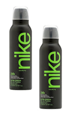 Nike Ultra Green Man Eau De Toilette Long Lasting Deodorant Body Spray 400ml 13.5 Fl.oz. Pack Of 2 | Perfect For Dailywear