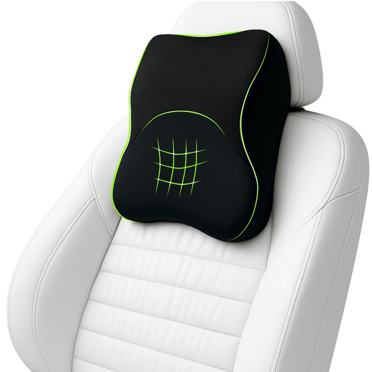 Premium Blue Memory Foam Pillow For Car Comfort & Support, Standard Size, Black | Luxurious Neck Rest For Car Seats To Relieve Neck Pain, Improve Posture & Enhance Driving Experience
