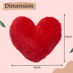 Heart Shape Cushion Pillow Valentine Gift, Red Love Pillow - 12"X12 Inch | For Girlfriend, Boyfriend, Couples, Husband & Wife Valentine's Day Love Pillow, Valentine Week Gift Item