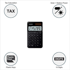 Casio MJ-120GST GST Calculator (Black) & Casio SL-1000SC-BK Portable Calculator (Black)