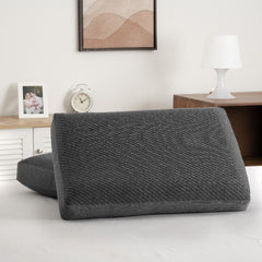 Memory Foam Pillow, Orthopedic Pillows For Neck Pain, Dark Grey, Large Size - 25 X 15 X 2.5 Inch | Memory Pillow For Sleeping, Thick Pillow, Washable, ?Multi Position Sleeper - Set Of 4